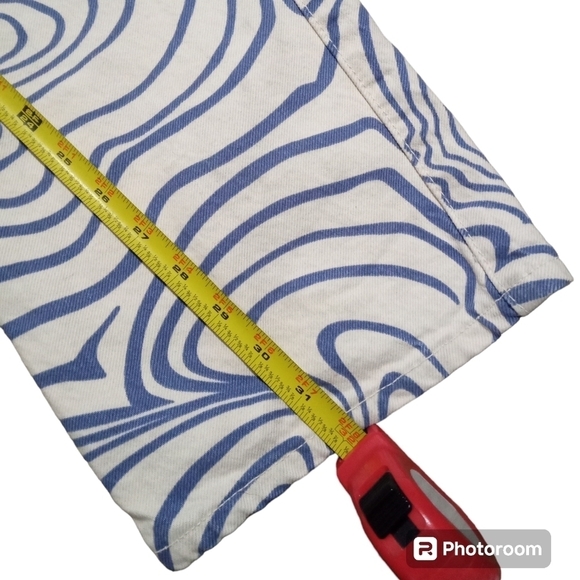 Zara Abstract Marble Print High Rise Straight Leg Pants Women’s Size 8 - Picture 8 of 10